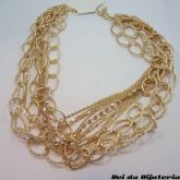 Colar Golden 5 Correntes Luxo