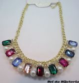 Colar Especial Super Luxo Pedras Crystal - (Cores Sortidas)