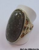 Anel de Pedra Craquelado Oval-
