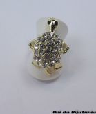 Anel Tartaruga de Strass Max (Mexe Patas e Cabeça)(Prata/Do