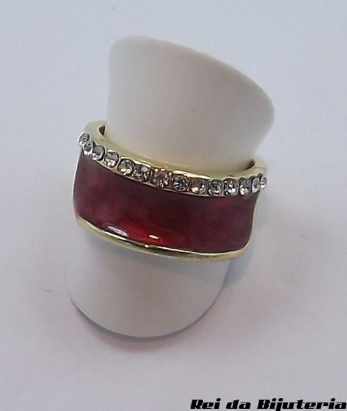 Anel Esmaltado com Strass - M1